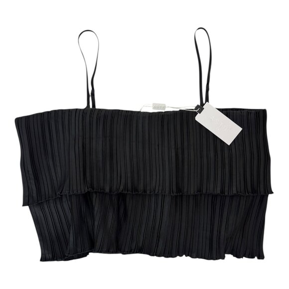 NWT ASTR The Label Calita Pleated Tier Crop Top Black Women's Medium - Picture 4 of 12